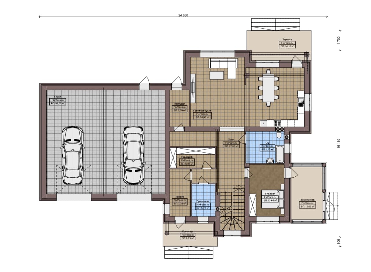 Планировка Двухэтажный дом F-5507