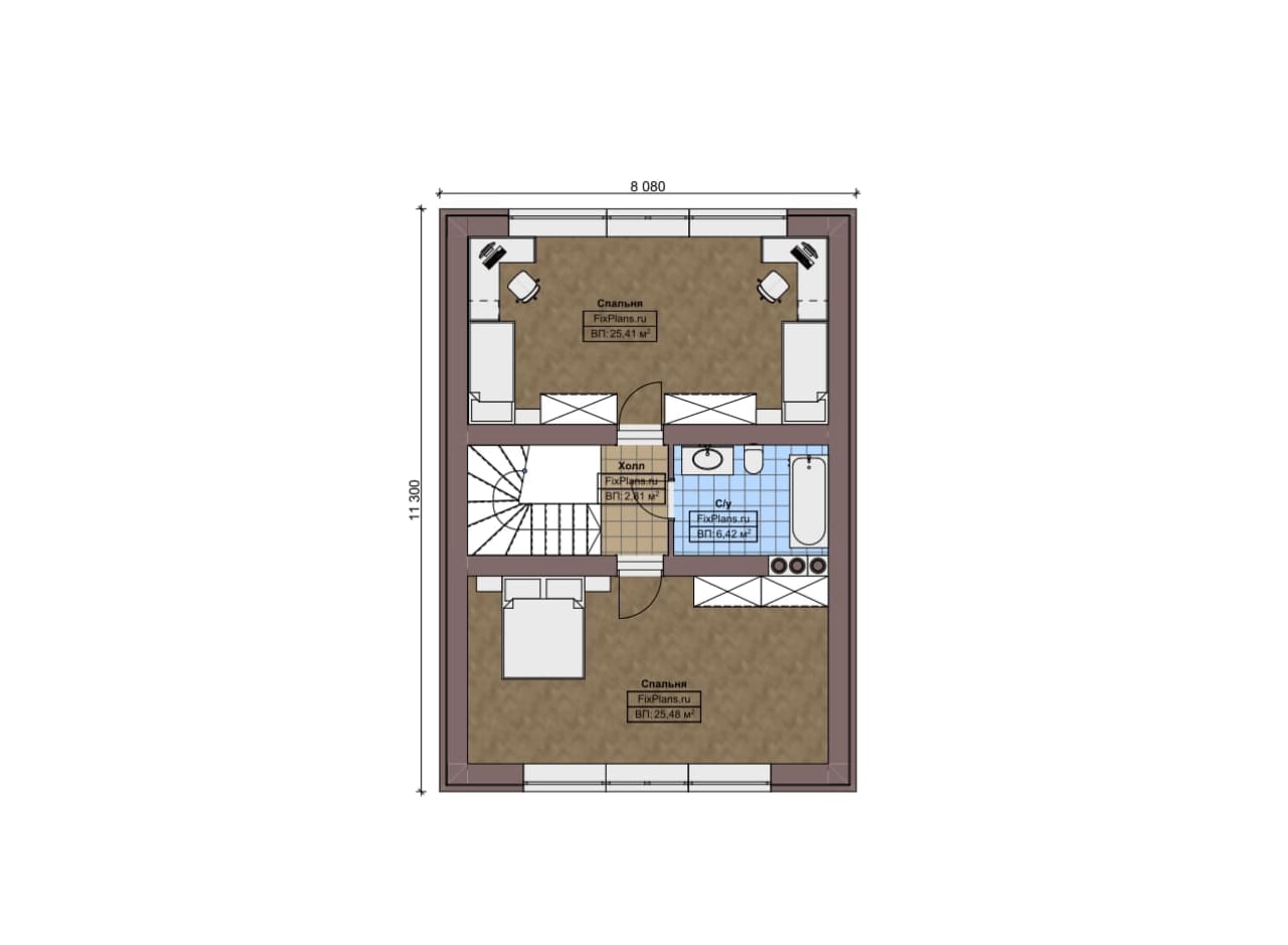 План мансардного этажа — проект F-3032i
