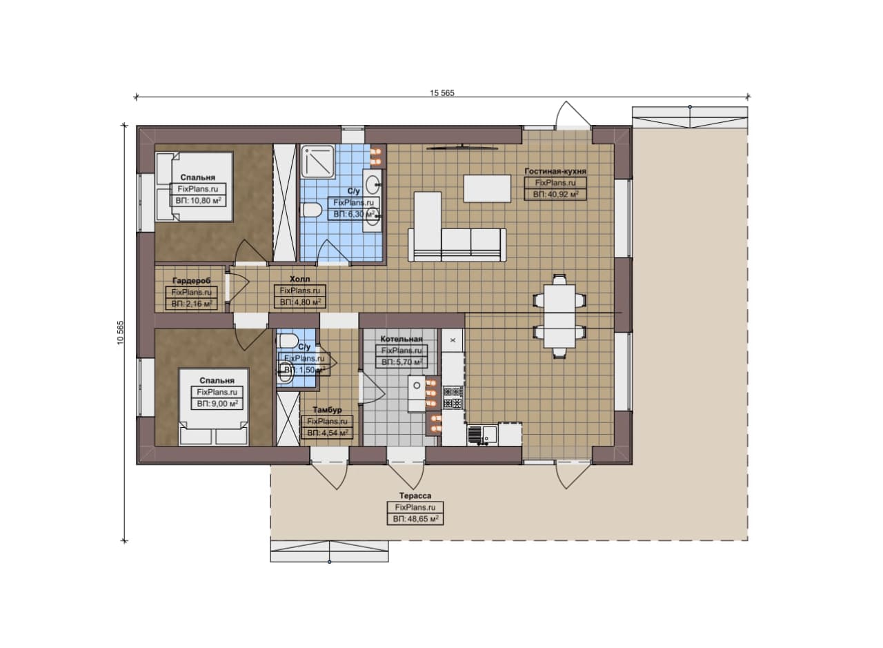 Планировка Одноэтажный дом F-13778